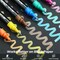 Ohuhu Metallic Marker Pens Dual Tips Brush Fine Point 24 Colors Water-based Paint Shimmer Markers for Black Paper Glass Rock Card Making Scrapbook Crafts Easter Egg Halloween Pumpkin Ceramics DIY
